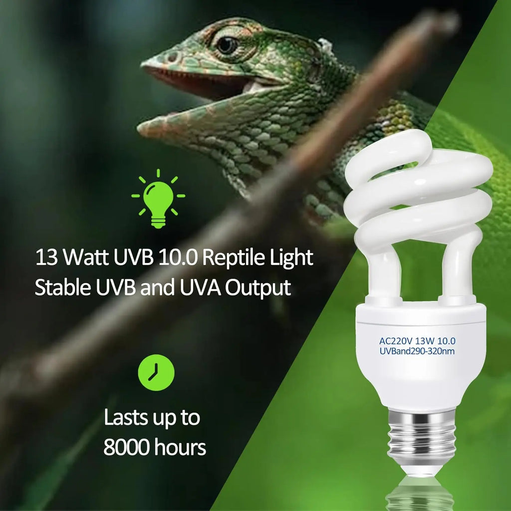 UVB 5.0/10.0 Calcium Supplement Lamp — E27 Basking Bulb, 13W/26W
