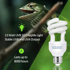 UVB 5.0/10.0 Calcium Supplement Lamp — E27 Basking Bulb, 13W/26W