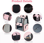 Large Expandable Foldable Pet Carrier Backpack for Dogs, Puppies & Medium Cats up to 18 lbs
