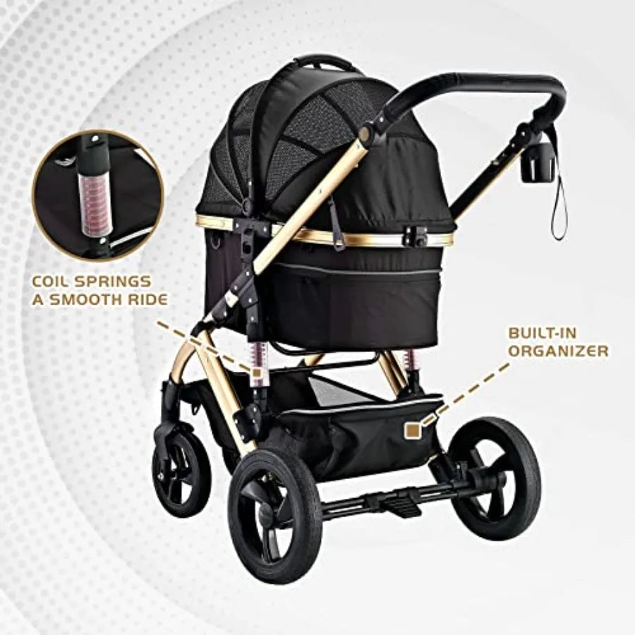 Monza Luxury 3-in-1 Pet Stroller, Travel Carrier & Car Seat — Premium Multi-Mode System