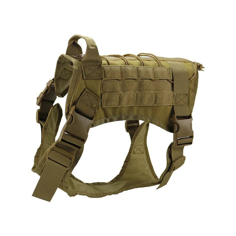 Tactical Camo Dog Vest (Outdoor Training, Chest & Back, Large Dogs)