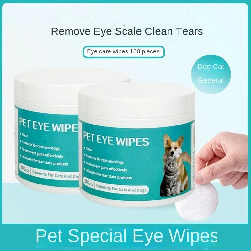 Pet Eye Wipes — Gentle Cotton Cleaning Wipes for Cats & Dogs