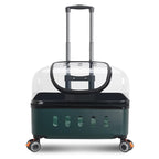 Transparent Plastic Pet Trolley Backpack with Universal Wheels & Zipper