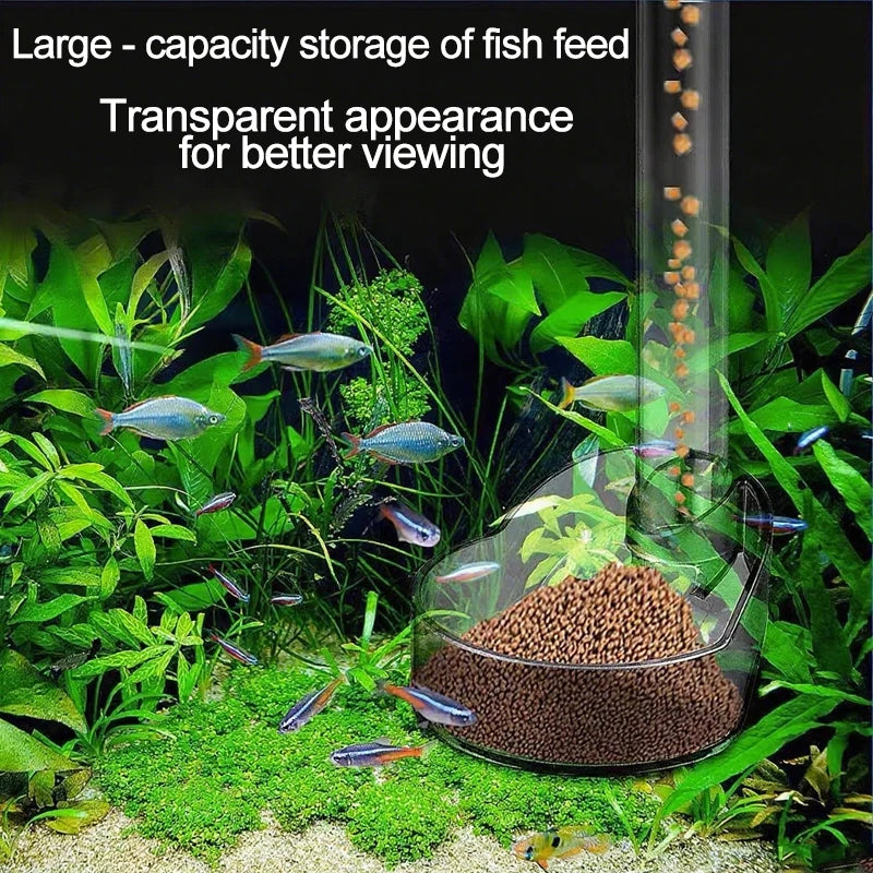 Acrylic Fish Feeder Tube (Transparent, Large-Capacity, Shrimp & Fish)