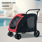 Large Capacity Foldable Dog Pet Stroller with Sunshade & Waterproof Fabric — Outdoor Travel Carrier