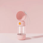 2-in-1 Pet Water Bottle with Food Container (Transparent, Easy Clean)