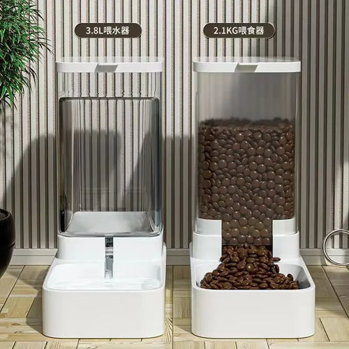 Transparent Gravity Pet Feeder & Water Bowl Set (High Capacity, Cats & Dogs)