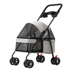 Lightweight Foldable Pet Pushchair Stroller for Small Dogs & Cats up to 15 lbs