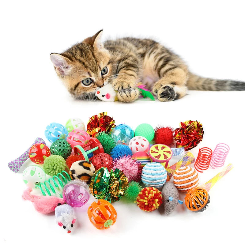 Sisal Mouse Ball Cat Toy Set — Wear-Resistant Claw & Teeth Toy