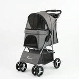 Lightweight One Click Foldable Pet Stroller for Small Medium Dogs Cats Universal Outdoor Walking Travel Carrier Push Cart