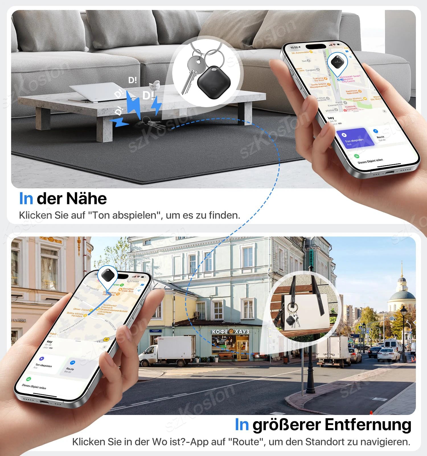 Smart iTag GPS Tracker with Keychain for Apple Find My - iOS