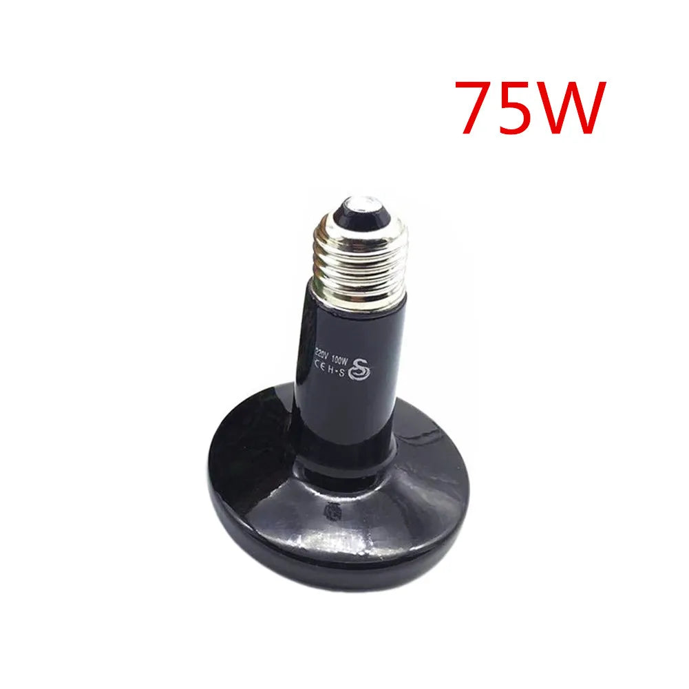 Ceramic Infrared Heat Lamp for Reptiles — No-Light Heating Bulb, E27, 25W-200W