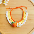 Hand-Knitted Bow Tie Collar Scarf — Adjustable Plant-Theme Pet Accessory