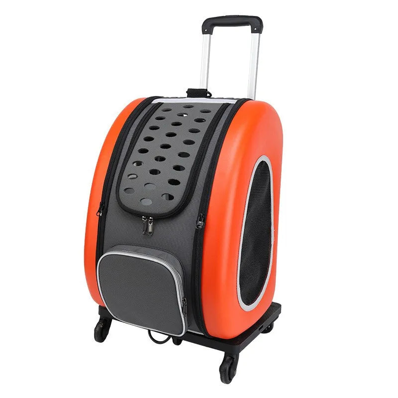 Multi-Carry Breathable Pet Suitcase & Cat Backpack — Foldable Portable Outdoor Bag for Dogs & Cats