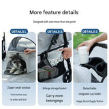 For Novayapetix Detachable 3 In 1 Foldable Pet Stroller Carbon Steel Frame 15kg Capacity Portable Lightweight Design Small