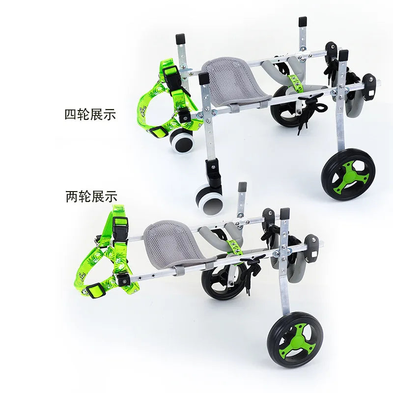 Metal 4-Wheel Dog Wheelchair for Disabled & Elderly Pets — Hind Leg Support Aid for Dogs & Cats
