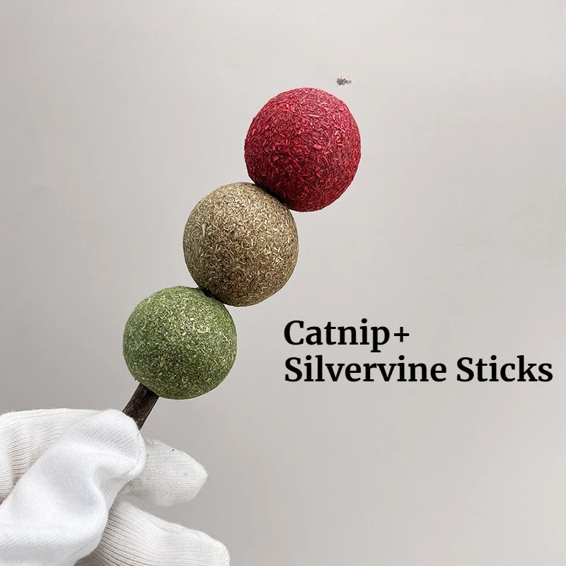Catnip Ball Stick Cat Grass Lick Toy — Dental Treat & Self-Entertainment Chew Toy