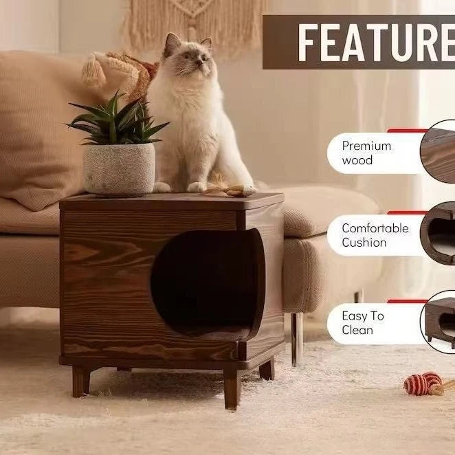Cat Nest Sofa Bed with Built-In Bedside Table