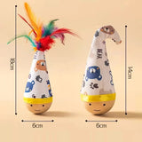 Christmas Wooden Tumbler Cat Toy (Catnip & Feather)