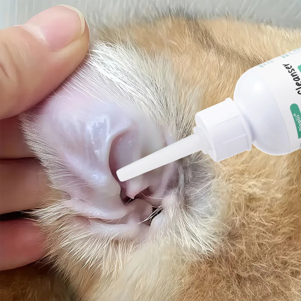 Ultra-Soft Tip Ear Wash Cleaner for Dogs & Cats — Gentle Wax Remover, 60ml