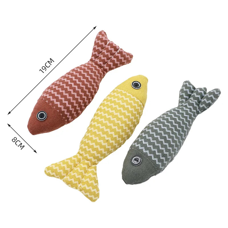 Catnip Fish Chew Toy — Plush Kicker for Dental Play