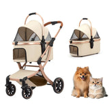 carrinho pet Foldable 4-Wheel Eco-friendly Pet Stroller Quick One-Hand Folded Portable Pet Bag Travel Carrier for Small/Medium D
