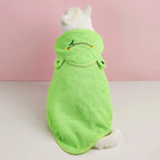 Frog-Style Hooded Pet Bath Towel — Quick-Drying Microfiber Robe