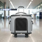 Quiet-Wheel Large Capacity Rolling Feline Carrier Suitcase — Portable Outdoor Travel Bag for Cats
