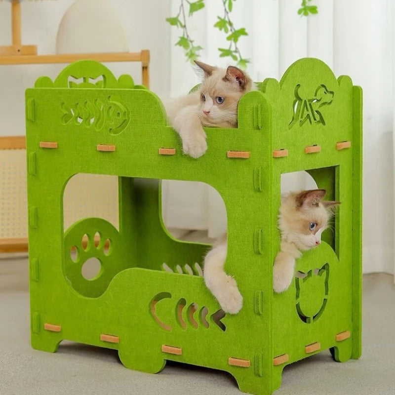 Two-Layer Tree Hole Cave Bed for Cats & Dogs, Eco-Friendly