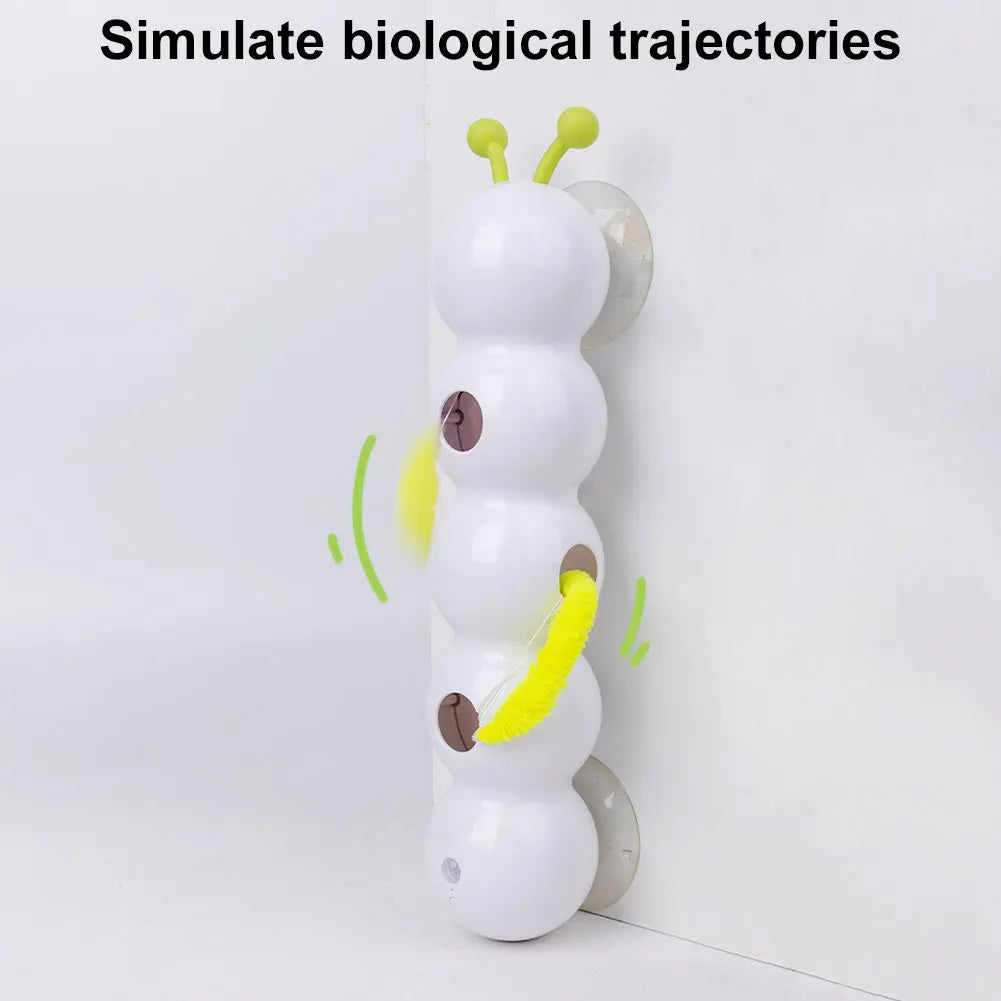 Auto Caterpillar Cat Toy with Wiggling Tail — Rechargeable Motion-Activated Play