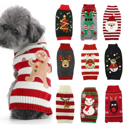 Christmas Winter Sweater for Dogs (Xmas Outfit Coat)