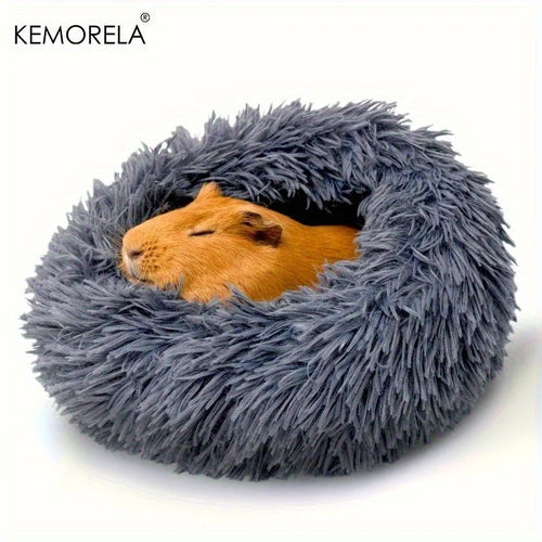 Ultra-Soft Plush Small Pet Nest — Insulated Bed with Non-Slip Bottom