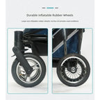 Spacious Durable Pet Stroller for Large Dogs & Multiple Cats — Outdoor Walking & Jogging Travel Cart