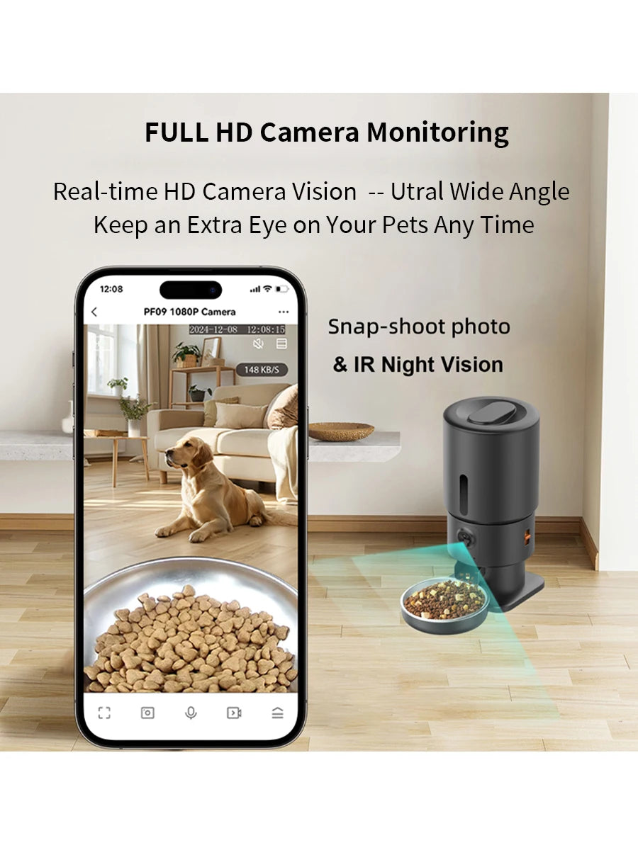 Automatic Pet Feeder with HD Camera (5L, 5G WiFi)