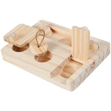 6-in-1 Wooden Foraging Puzzle Toy — Treat Feeder for Hamsters & Guinea Pigs
