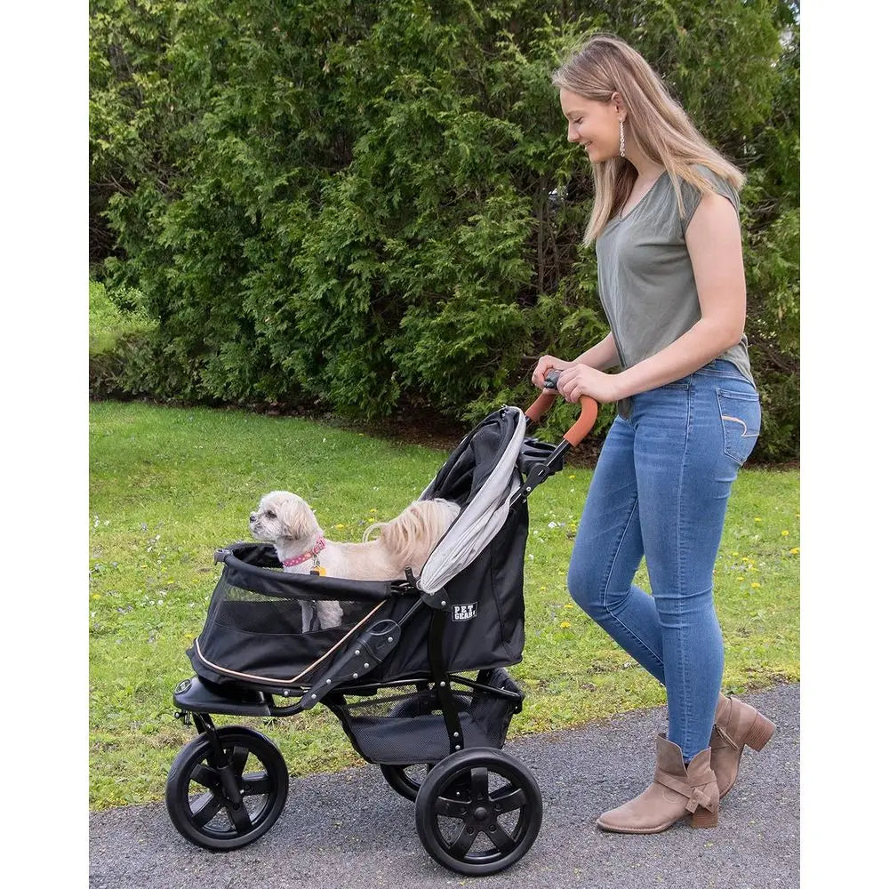 Pet Gear No-Zip AT3 Pet Stroller — One-Hand Fold, Jogging Tires & Cup Holder