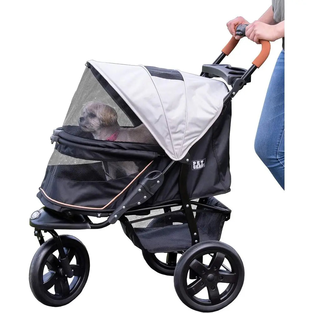 Pet Gear No-Zip AT3 Pet Stroller — One-Hand Fold, Jogging Tires & Cup Holder