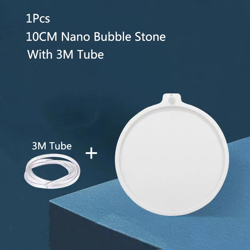 Round Aquarium Air Stone Disk (35–100mm, Fine Bubbles, 1–2 Pack)