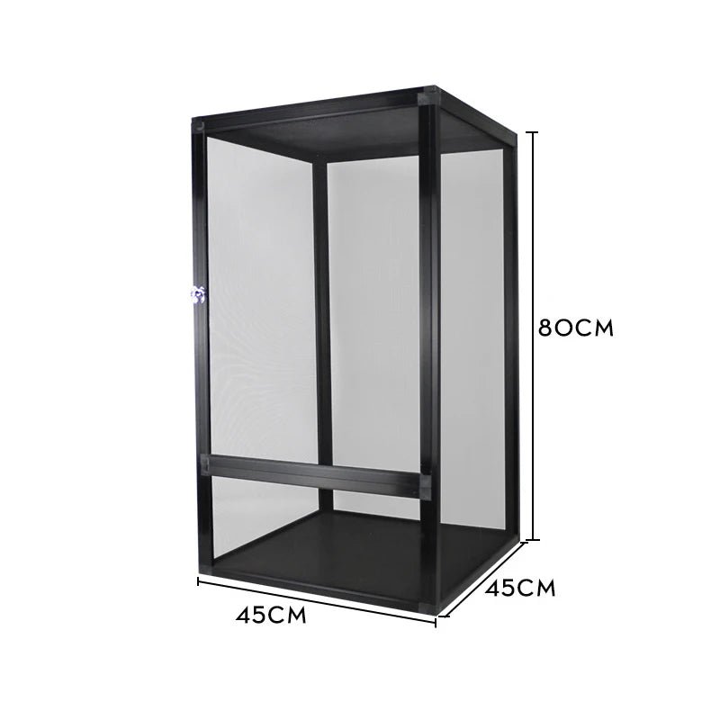 Front-Opening Reptile Terrarium — Tall Metal Mesh Door Enclosure