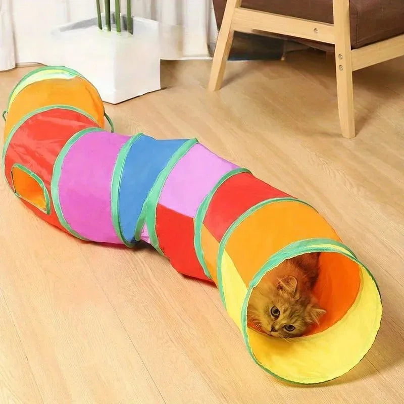 Foldable Crinkle Cat Tunnel — S, T & Y-Shape Multi-Path Play Tube