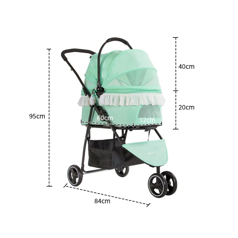 Pet Stroller For BOSIMAO A200L Portable Breathable Lightweight Foldable Trolley For Cats Dogs Outdoor Use