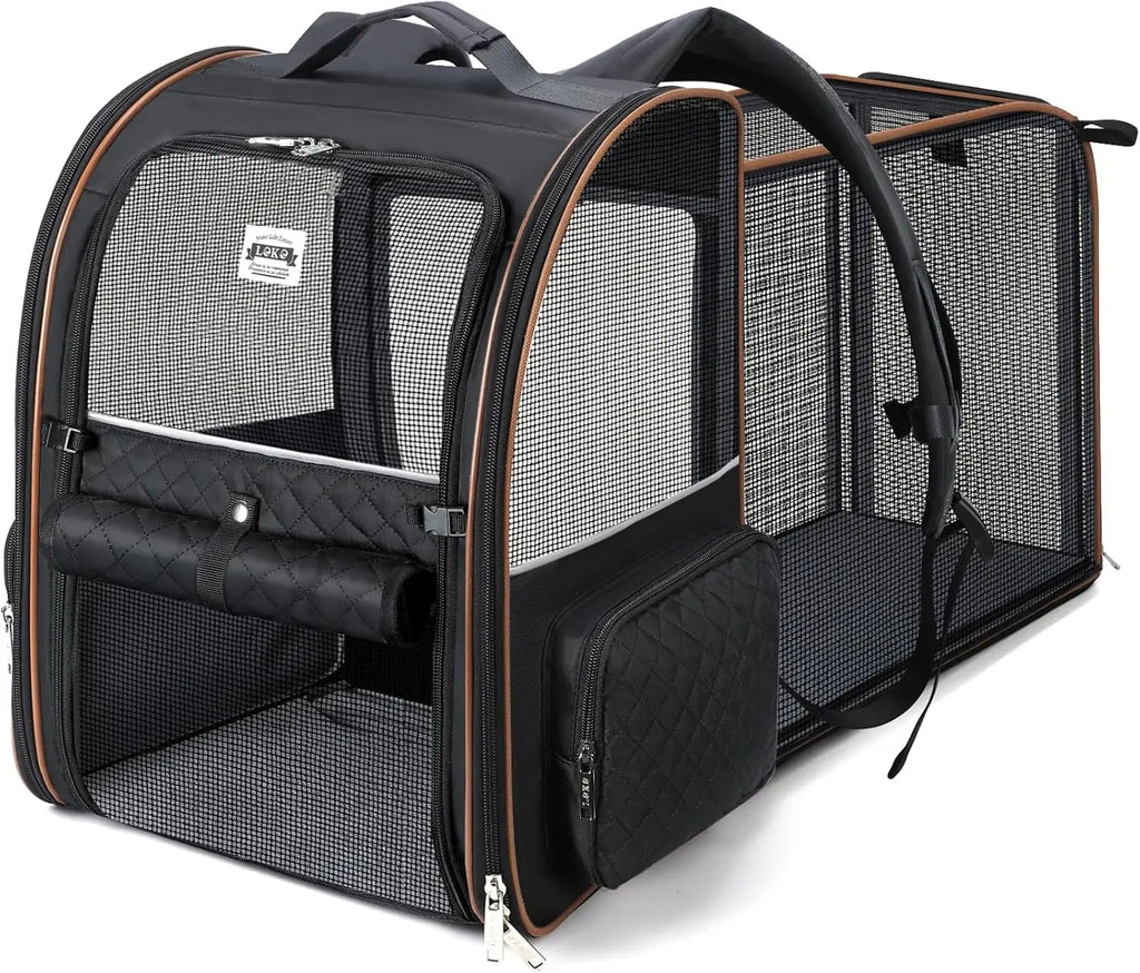 Large Expandable Foldable Pet Carrier Backpack for Dogs, Puppies & Medium Cats up to 18 lbs