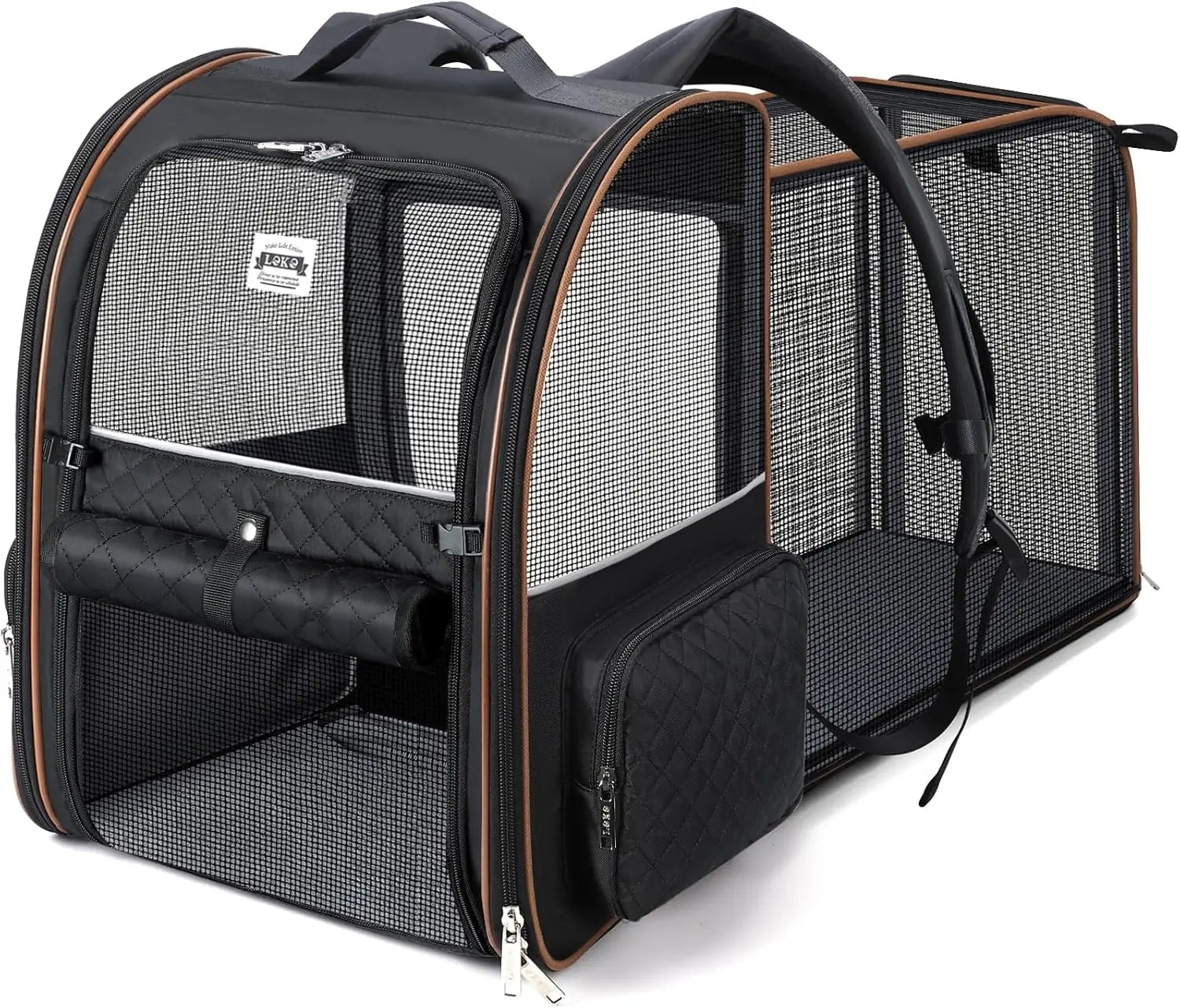 Large Expandable Foldable Pet Carrier Backpack for Dogs, Puppies & Medium Cats up to 18 lbs
