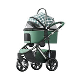 Pet Stroller High Landscape Dog Stroller Cat Stroller Outdoor Dog Walking Cart Folding and Stretching Handle Load Bearing 30kg