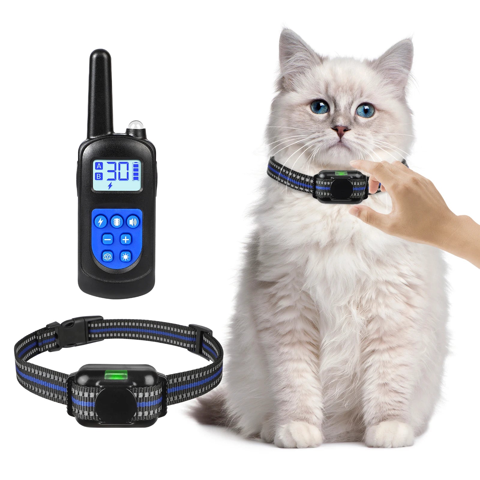 Ultra-Small Cat Training Collar — Waterproof, Rechargeable, 2000ft Remote