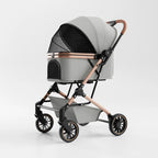 Large-Space Shockproof Breathable Lightweight Pet Stroller with One-Click Fold for Small & Medium Dogs & Cats