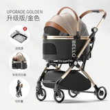 Stroller Detachable Foldable 4 Wheels Pet Stroller Aluminium Alloy Dog Trolley for Corgi Teddy Dogs and Cats 강아지유모차