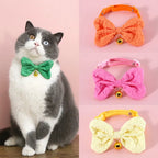 Candy Color Bow Collar for Cats & Small Dogs