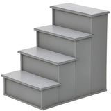 Pet Stairs with Cushioned Cover, 15.75x23.25x21.25in, Grey
