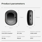4G GPS Pet Tracker with Electronic Fence & Voice Monitor for Dogs & Cats - IP67 Waterproof